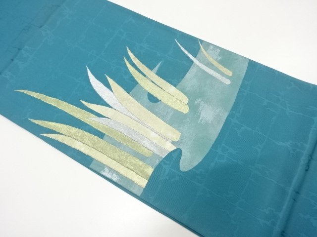 JAPANESE KIMONO / ANTIQUE FUKURO OBI / WOVEN PLANTS